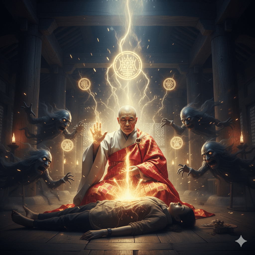 스승과 제자의 신비로운 장면