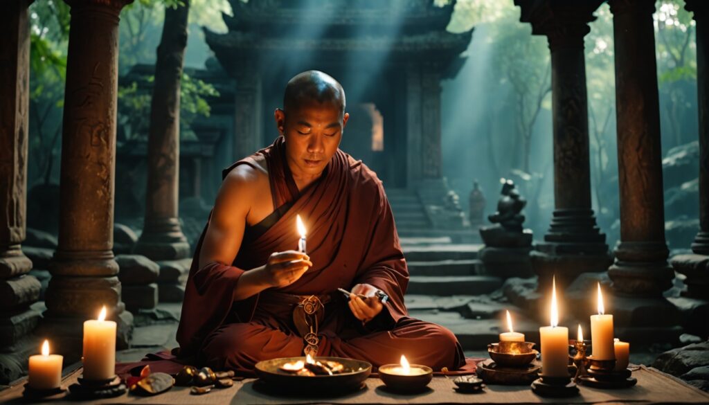 "수맥과 빙의를 차단하는 잠자리 풍수 비방을 설명하는 현중스님의 영성 지침"